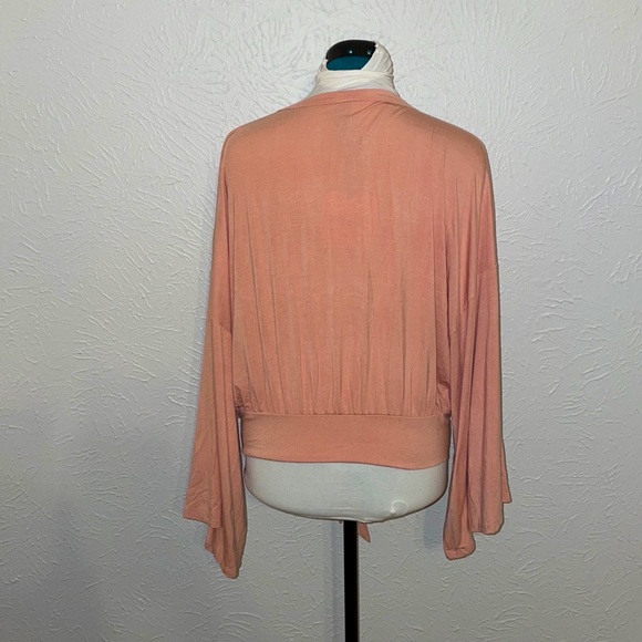 Agnes & Dora XXL Rose Quartz Kimono Tie Top 3/4 Dolman Sleeves NWT - Picture 3 of 8